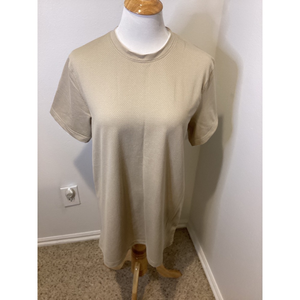 Cactus Man Ricky Singh Men's Tan Textured Knit Crew Neck Short Sleeve T-Shirt